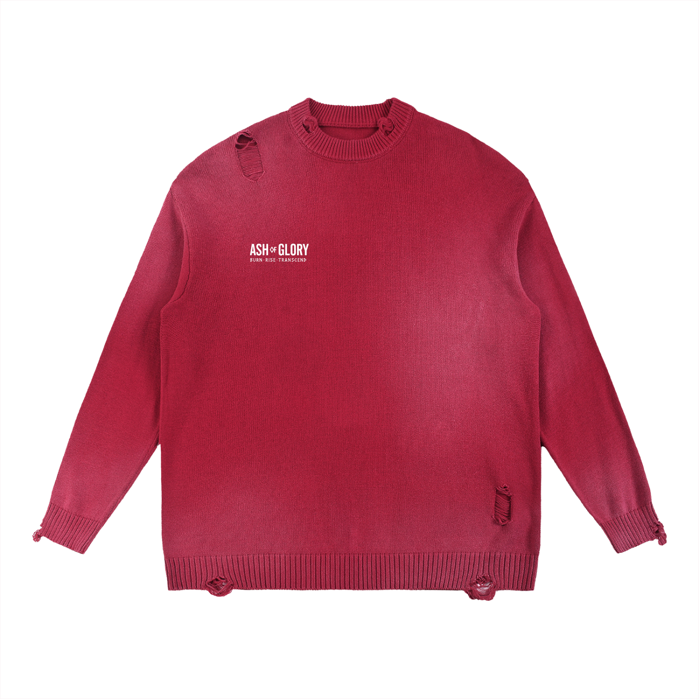 Sun Fade Distressed Ripped Crewneck sweater