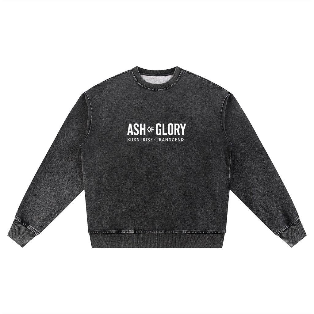 Snow Wash Oversized Crewneck Sweatshirt