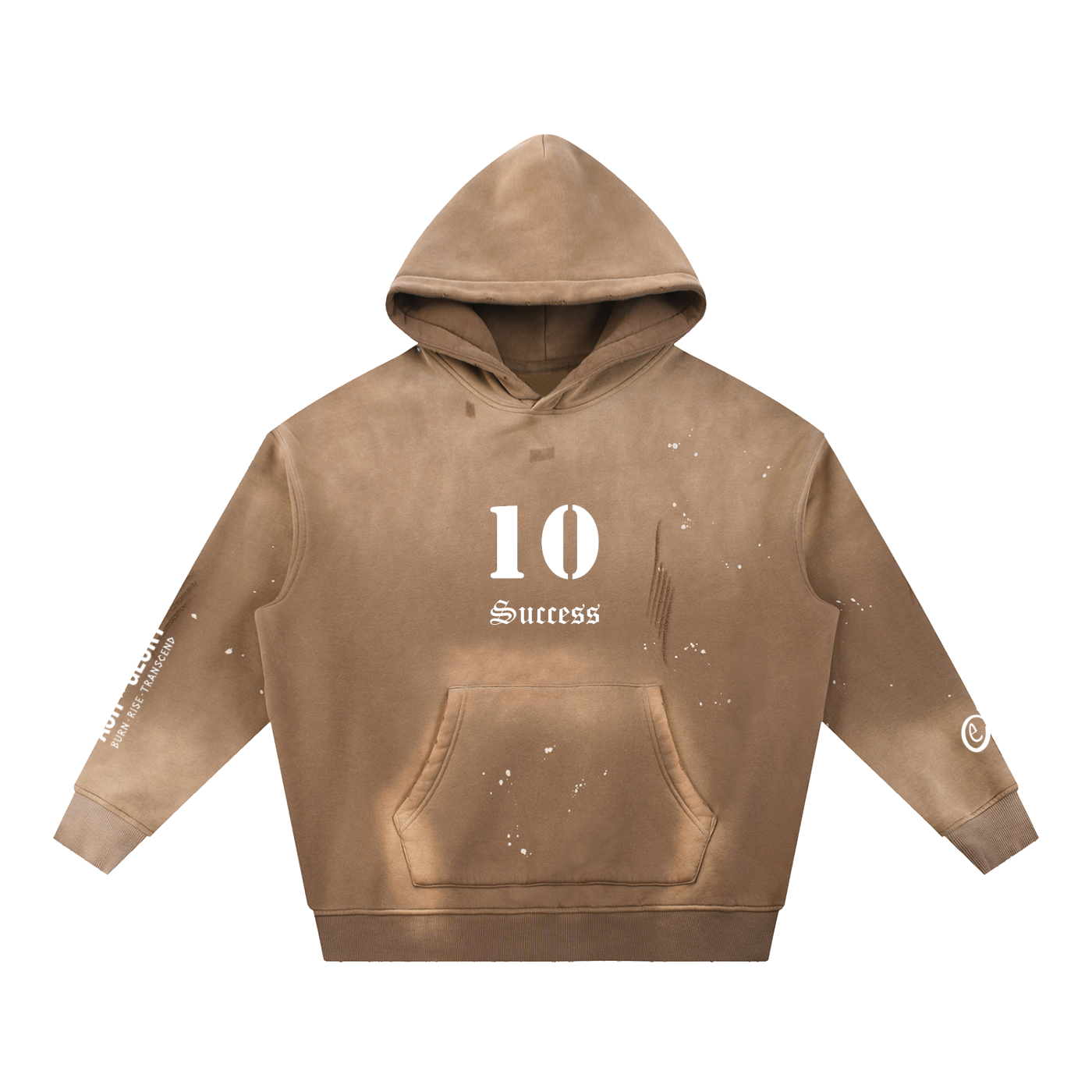 Vintage Washed Frayed Fleece Hoodie