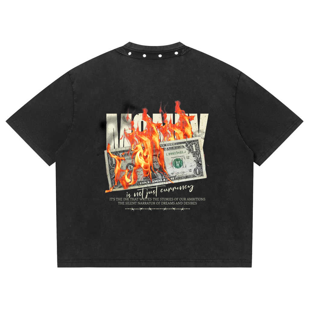 Unisex Washed Boxy Studded T-Shirt