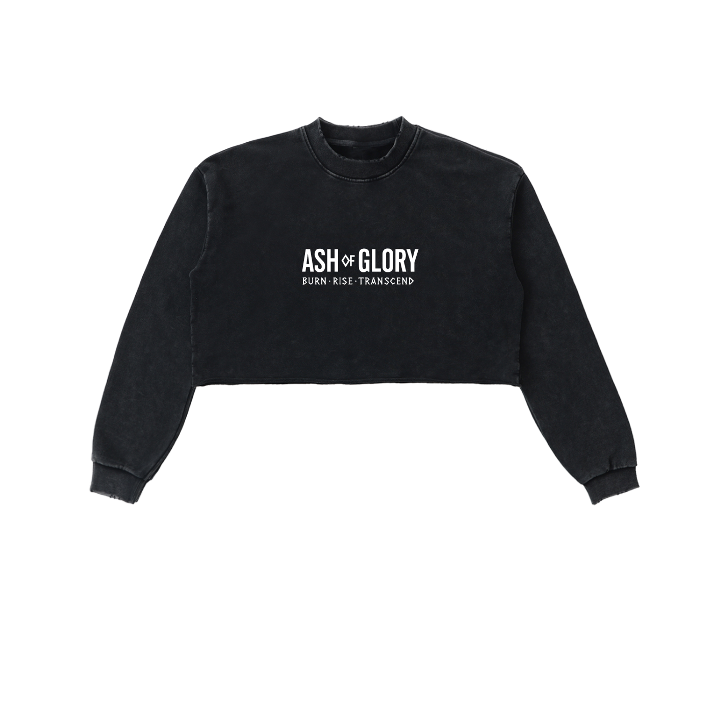 Snow Washed Raw Edge Cropped Sweatshirt - WOMEN