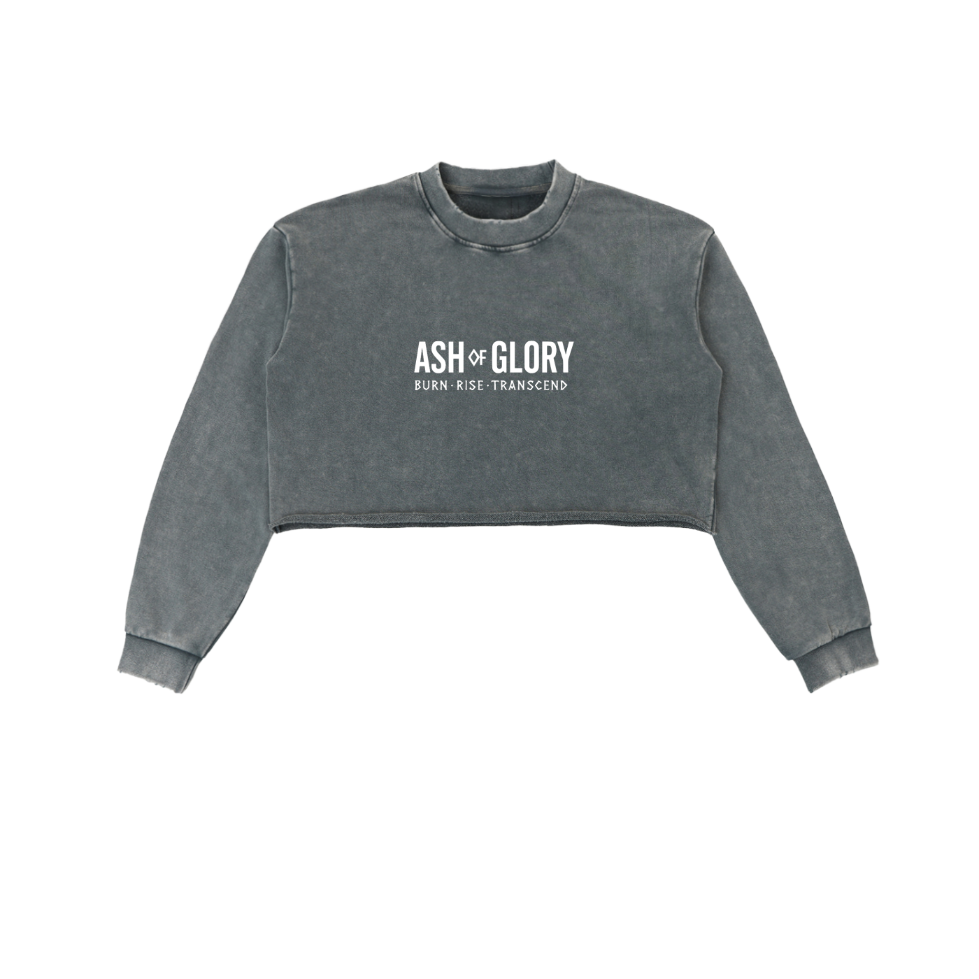 Snow Washed Raw Edge Cropped Sweatshirt - WOMEN