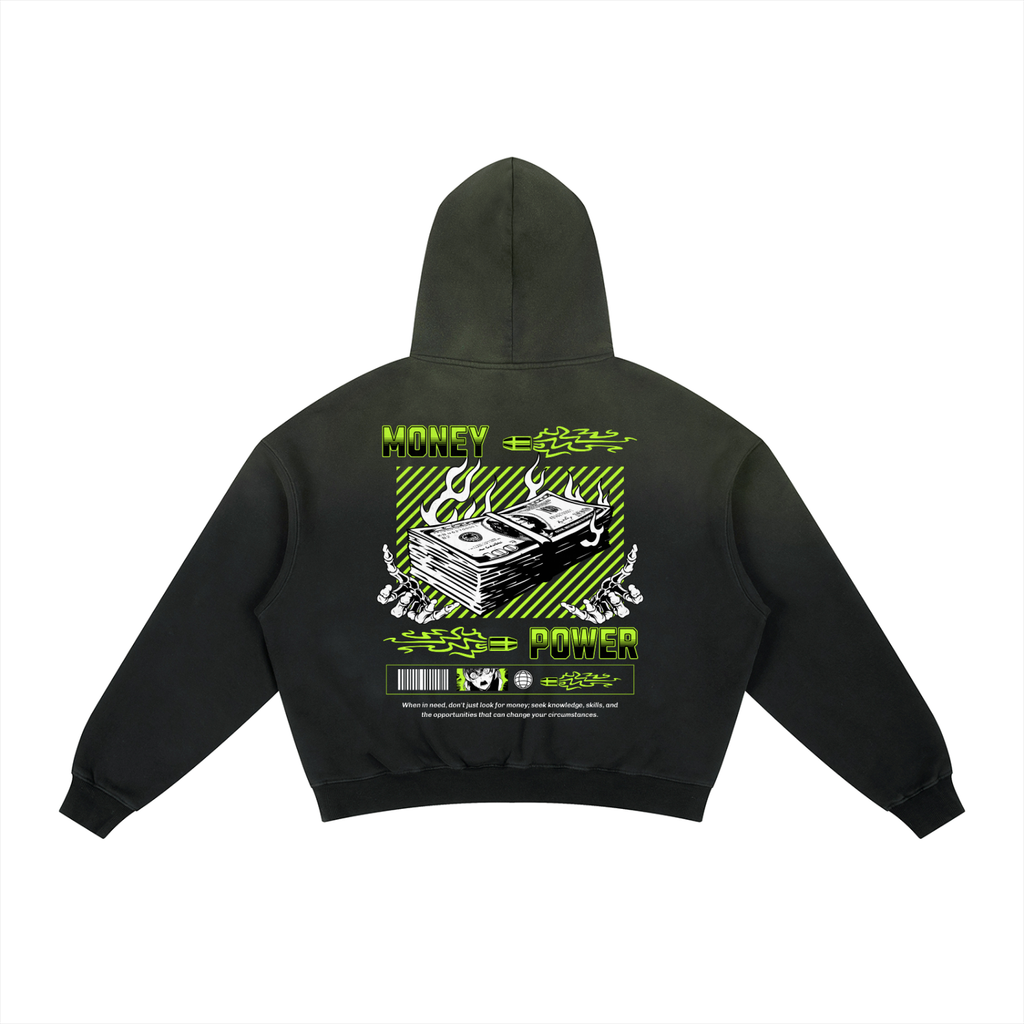 Frayed Sunfade Boxy Fleece Hoodie