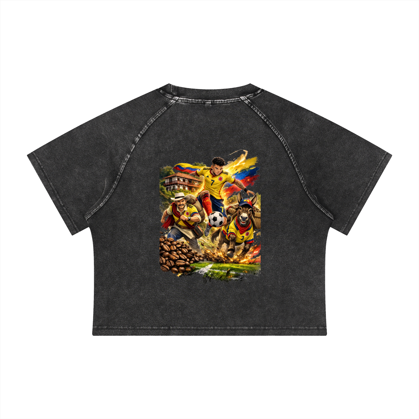 Women's Mineral Wash Raglan Crop T-Shirt