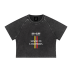 Women's Mineral Wash Raglan Crop T-Shirt