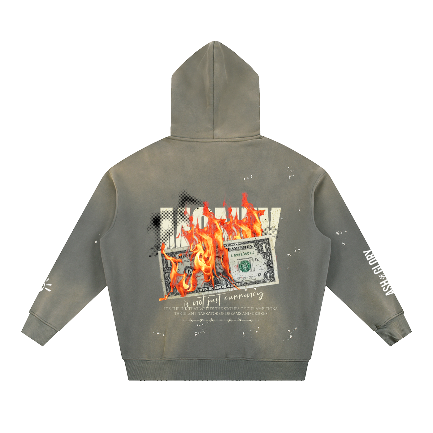 Vintage Washed Frayed Fleece Hoodie