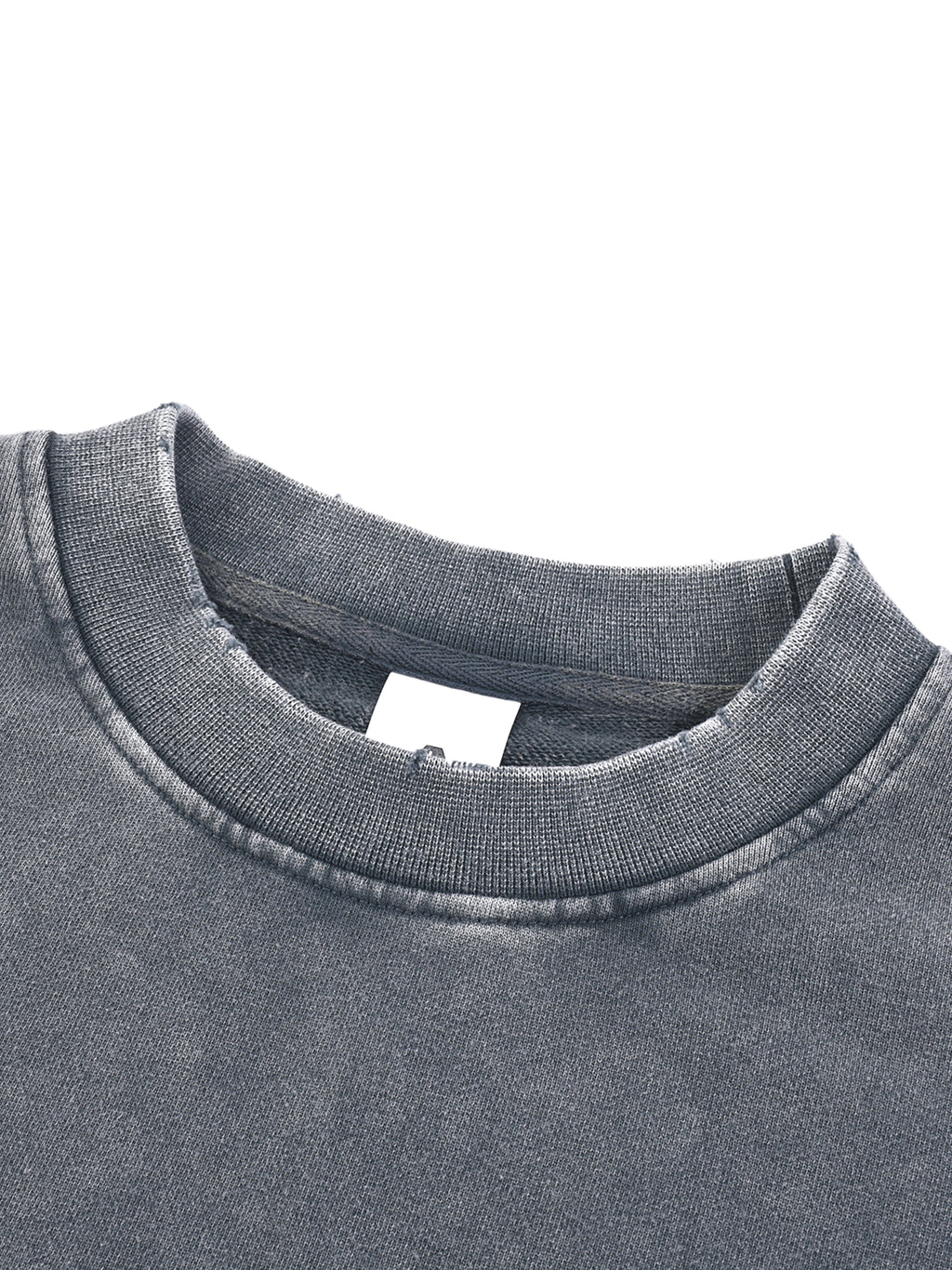 Snow Washed Raw Edge Cropped Sweatshirt - WOMEN