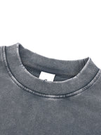 Snow Washed Raw Edge Cropped Sweatshirt - WOMEN
