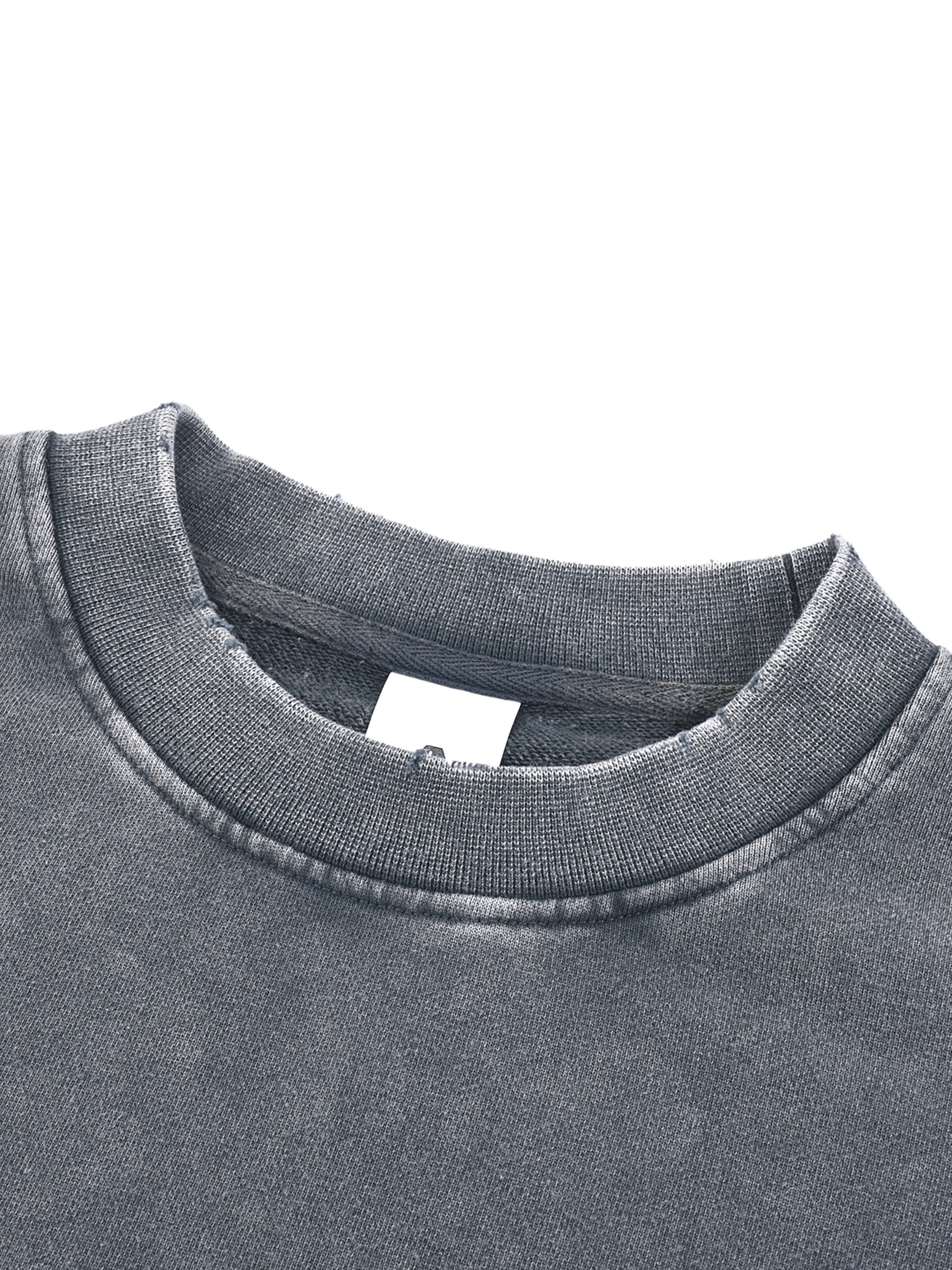 Snow Washed Raw Edge Cropped Sweatshirt - WOMEN
