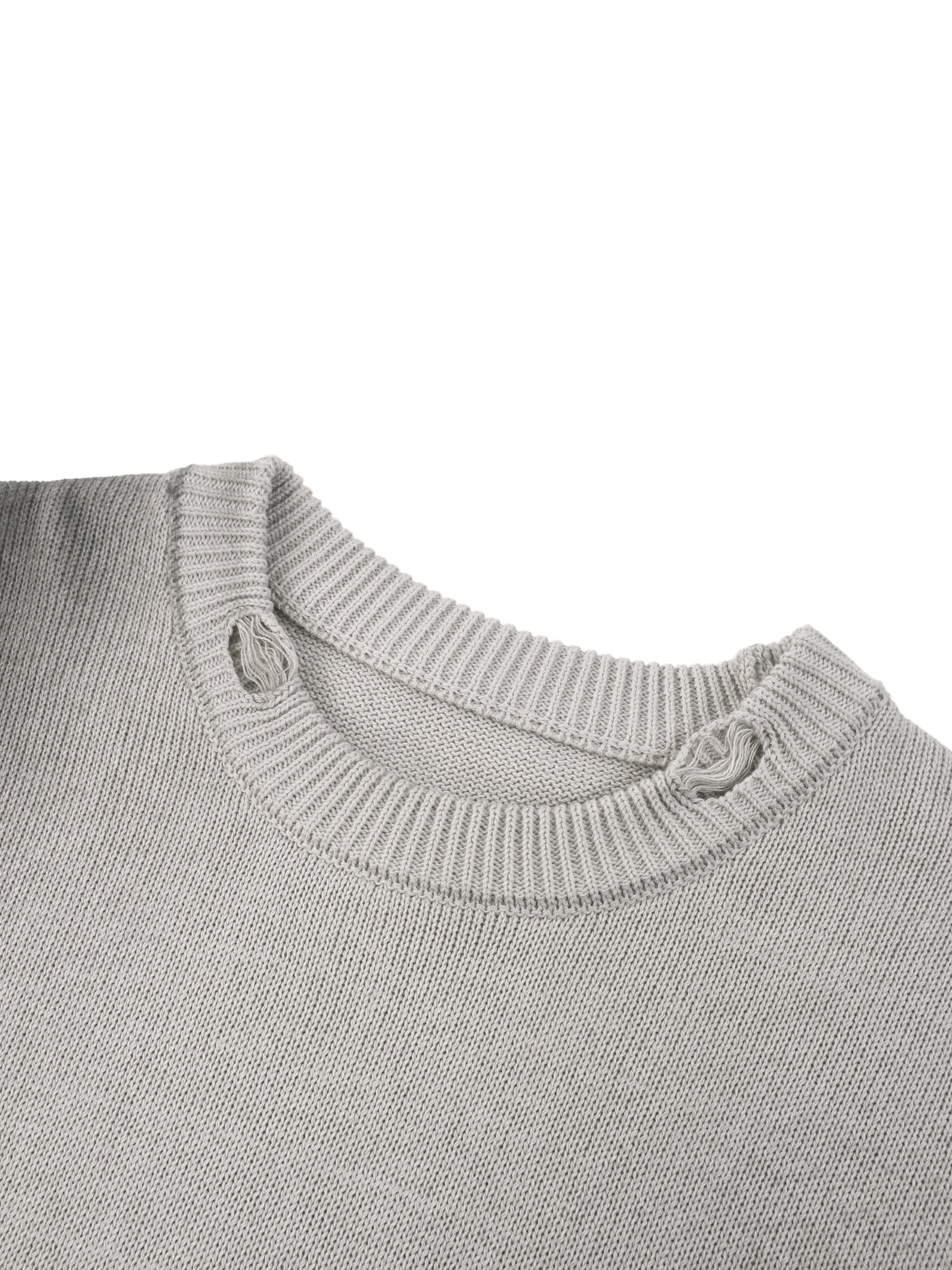 Sun Fade Distressed Ripped Crewneck sweater